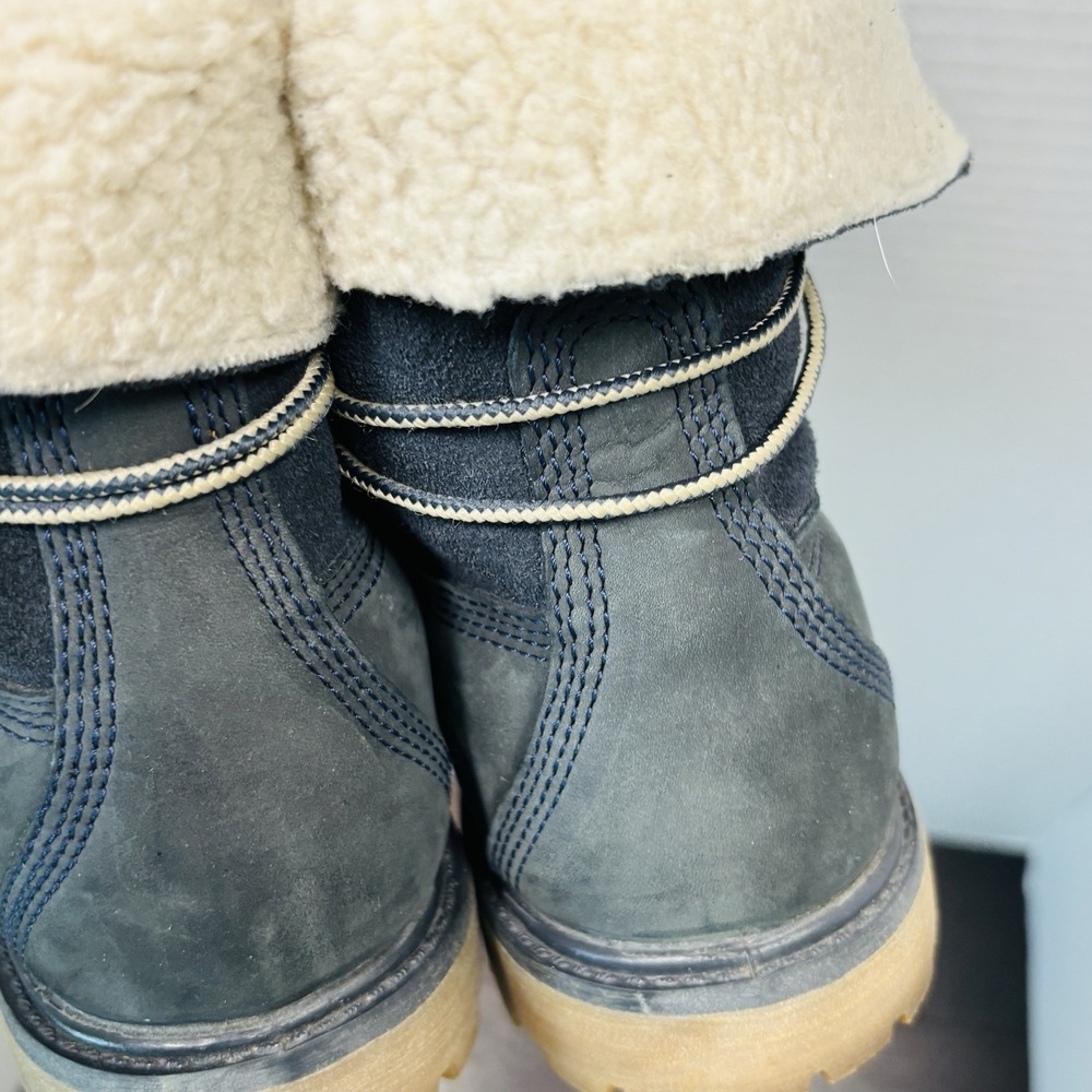 Timberland Women's Premium Lace  Up Waterproof‎  Nubuck Boots Size 8 Lined Navy - Picture 9 of 10